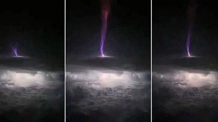 Молния рекордной мощности разрядилась в сторону космоса (видео)