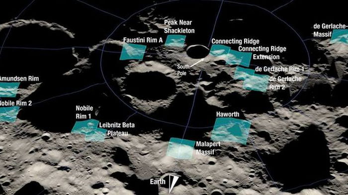 NASA выбрало возможные места для высадки астронавтов на Луне в 2025 году