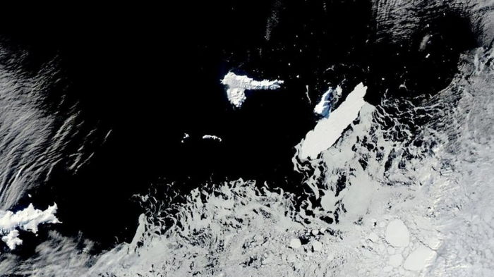 Антарктический дрифт. 72-километровый айсберг на всей скорости протаранил крохотный остров