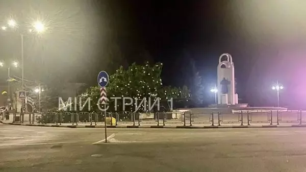 В Стрыю во Львовской области упала новогодняя елка