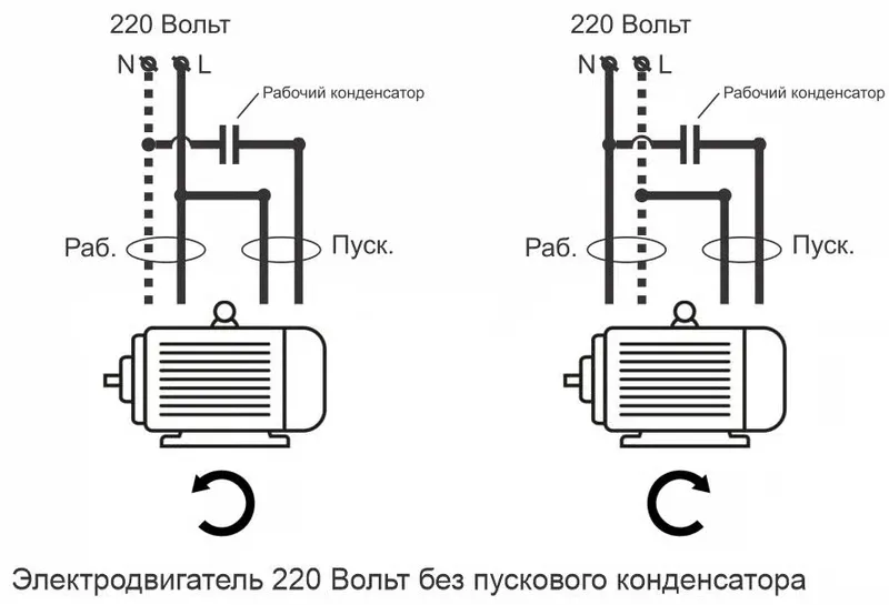 Схема подключения асинхронного двигателя