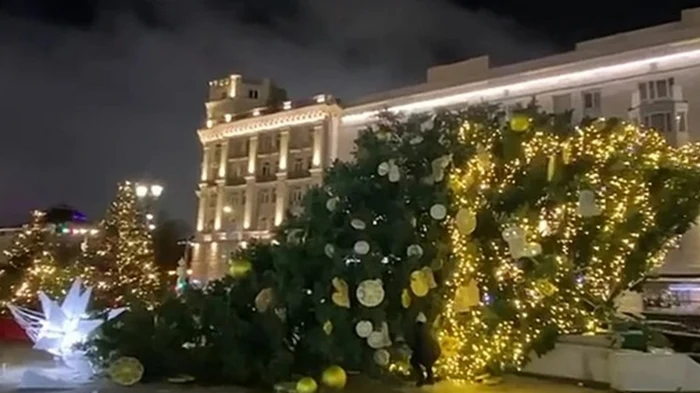 В Москве упала новогодняя елка
