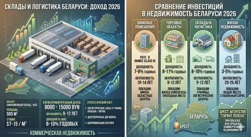 Доходность коммерческой недвижимости в 2026 году для Беларуси