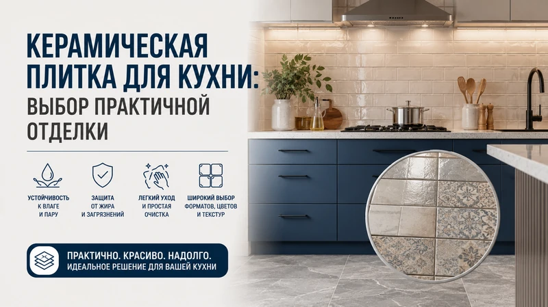 Керамическая плитка для кухни: выбор практичной отделки