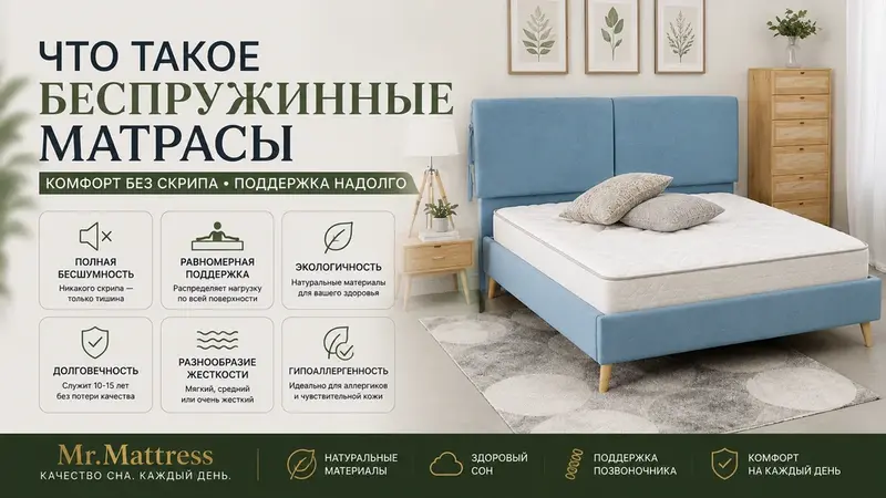 Что такое беспружинные матрасы и кому они подходят