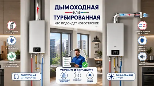 Дымоходная или турбированная газовая колонка: что подойдет новостройке