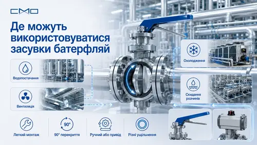 Де використовуються засувки батерфляй