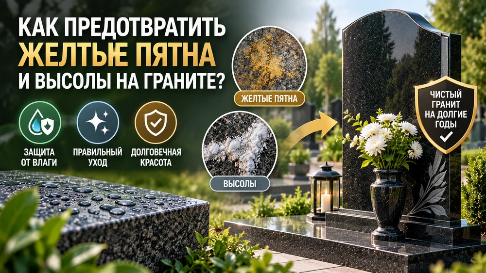 Как предотвратить появление желтых пятен и высолов на граните?