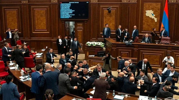 В Армении депутаты устроили массовую драку